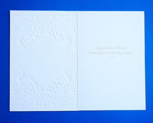 50 Years Golden Filigree Frame Anniversary Card - Cardmore