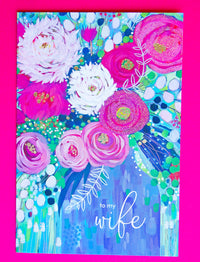 Wild Pink Bouquet To My Wife Birthday Card - Cardmore