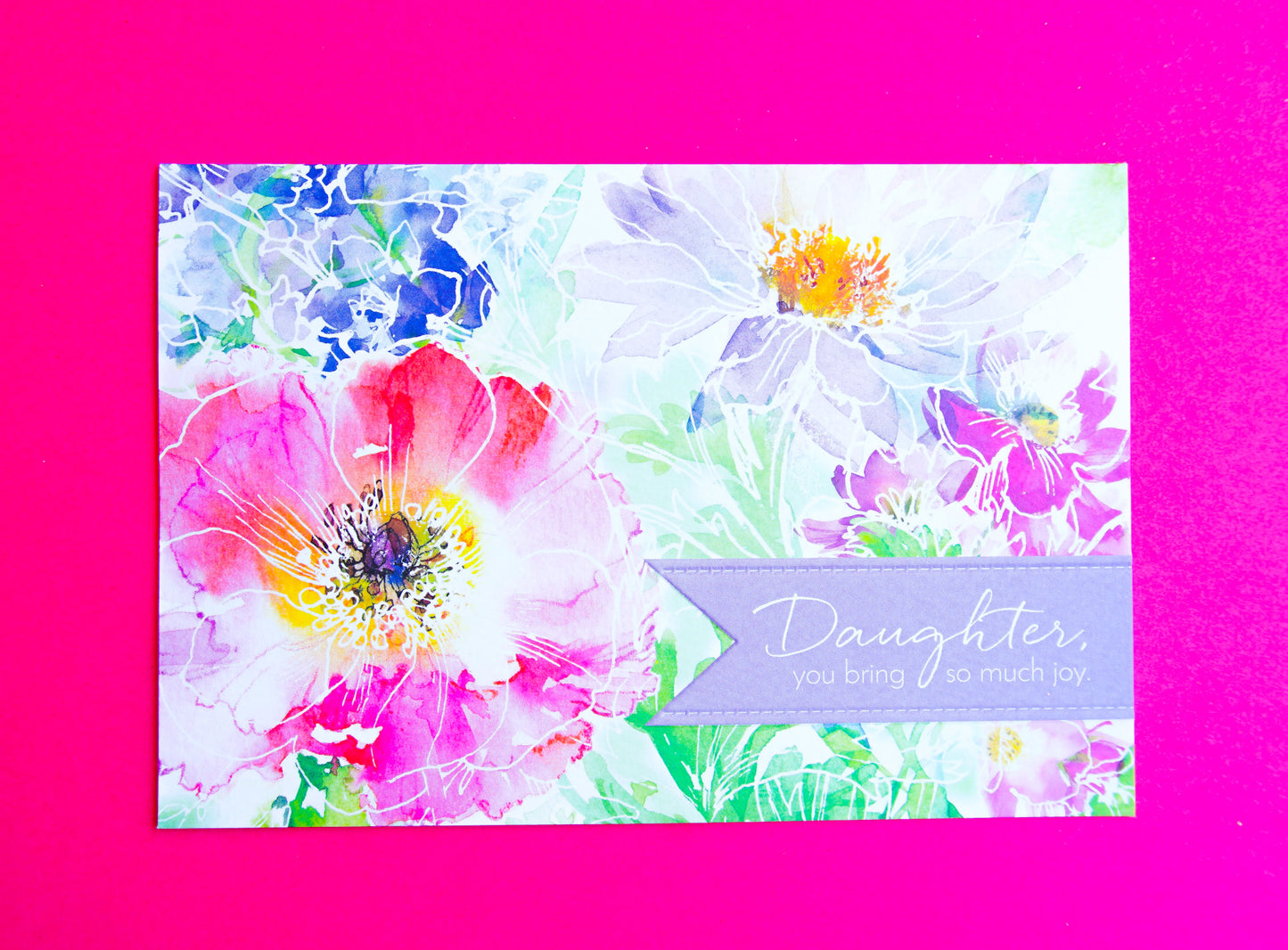 Bright Watercolor Flowers Birthday Card Pictura USA Greeting Cards