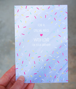 Sprinkled With Love Niece Birthday Card - Cardmore