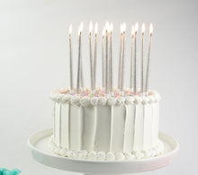 Silver Tall Glitter 16 Candle Set Party Partners - Cardmore