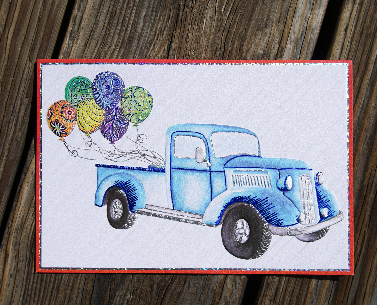 Birthday Card Blue Truck Jane - Cardmore