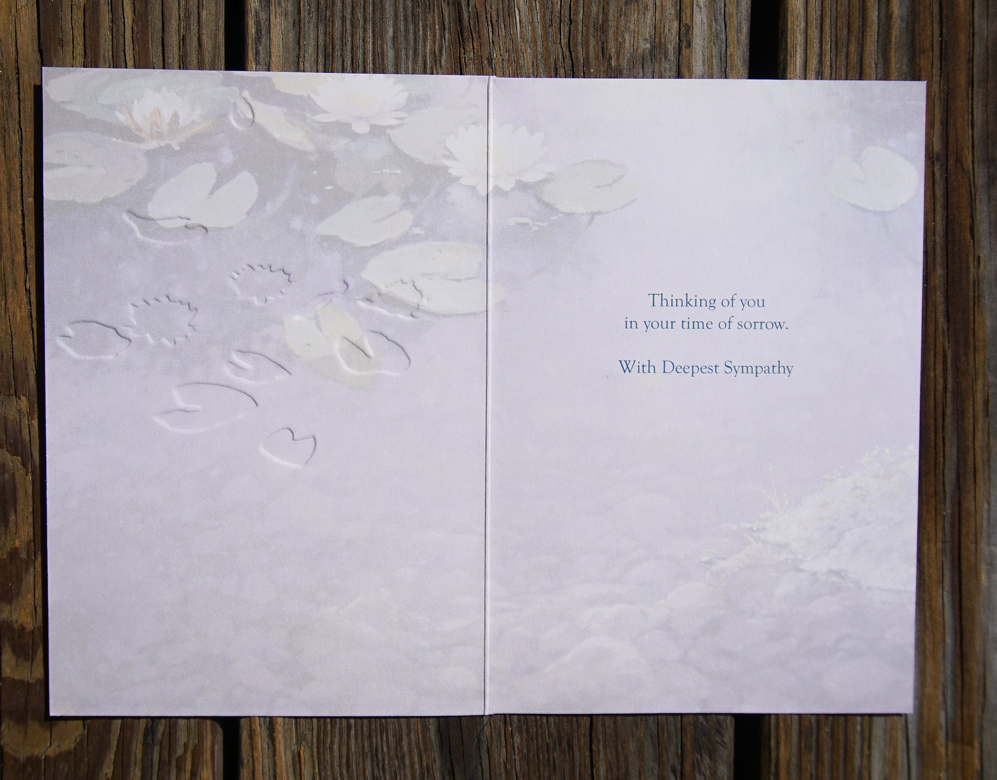 lily pond Sympathy Card Deepest Sympathy - Cardmore