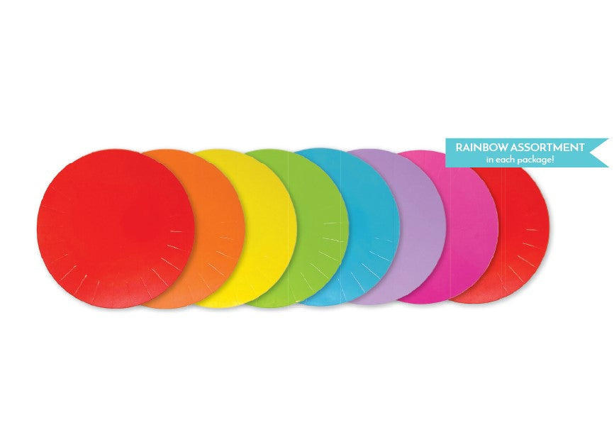 Rainbow Circles Palette Dessert Plates Party Partners - Cardmore
