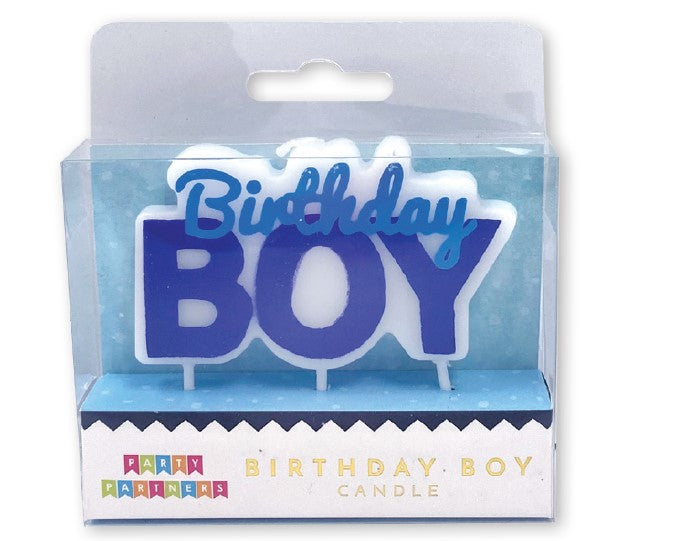 Birthday Boy Decal Candle