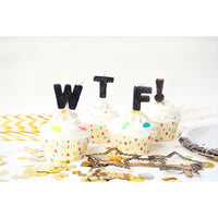 WTF! Glitter Letter Candle Set Party Partners - Cardmore