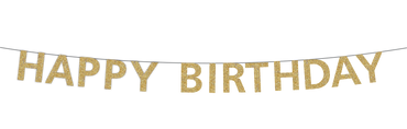 Colorful birthday banner with "Happy Birthday" message from Party Partners, featuring cheerful design and festive lettering.