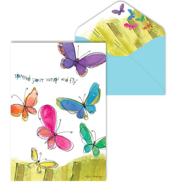 Box of 8 Spread Your Wings Pictura blank notes cards with elegant, minimal design for writing and sending handwritten messages.