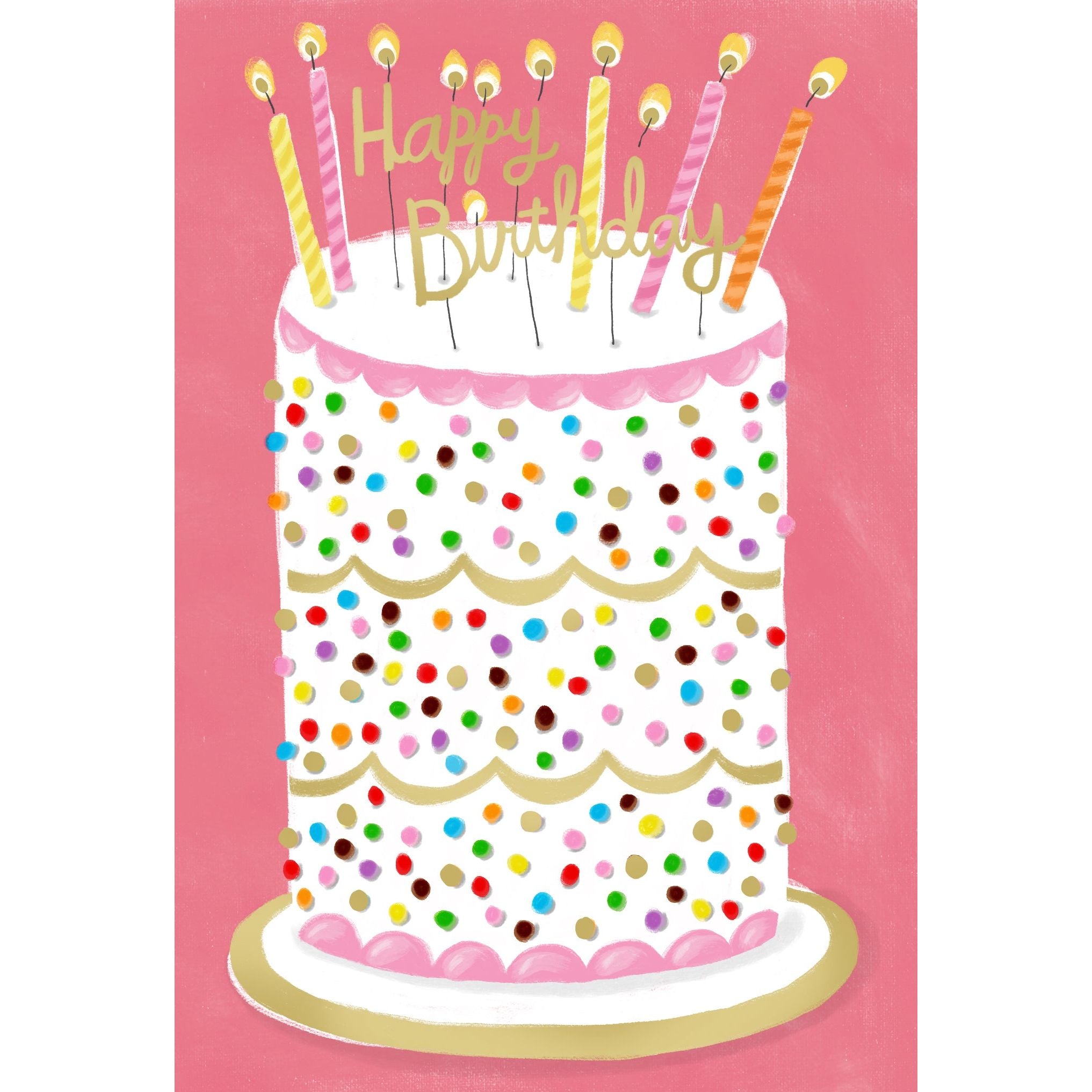 Pictura Tall Cake Birthday Card with colorful confetti design, perfect for celebrating special occasions.