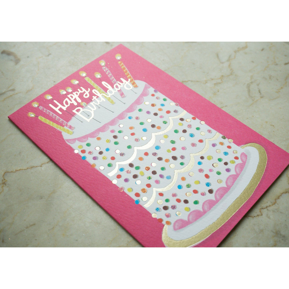 Pictura birthday confetti-themed everyday card with colorful confetti design on a white background.