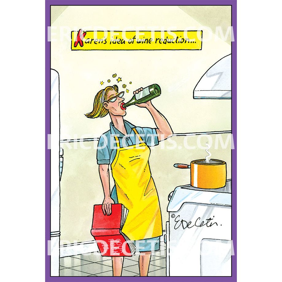 Pictura ERIC BD Wine Reduction Everyday Card featuring a detailed illustration of wine reduction in a clear glass.