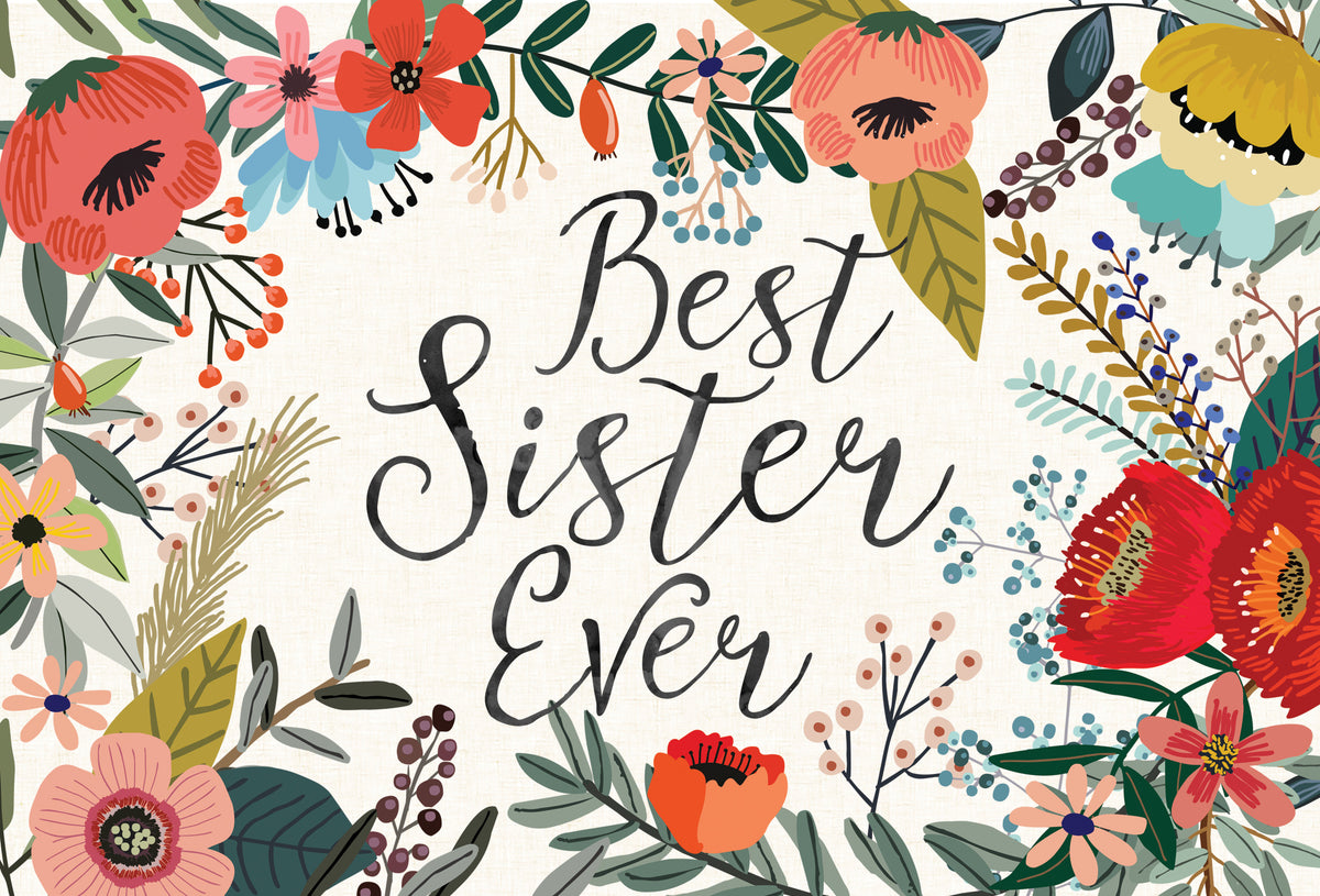 Pictura Best Sister Ever birthday card featuring heartfelt message and colorful design for sisters.