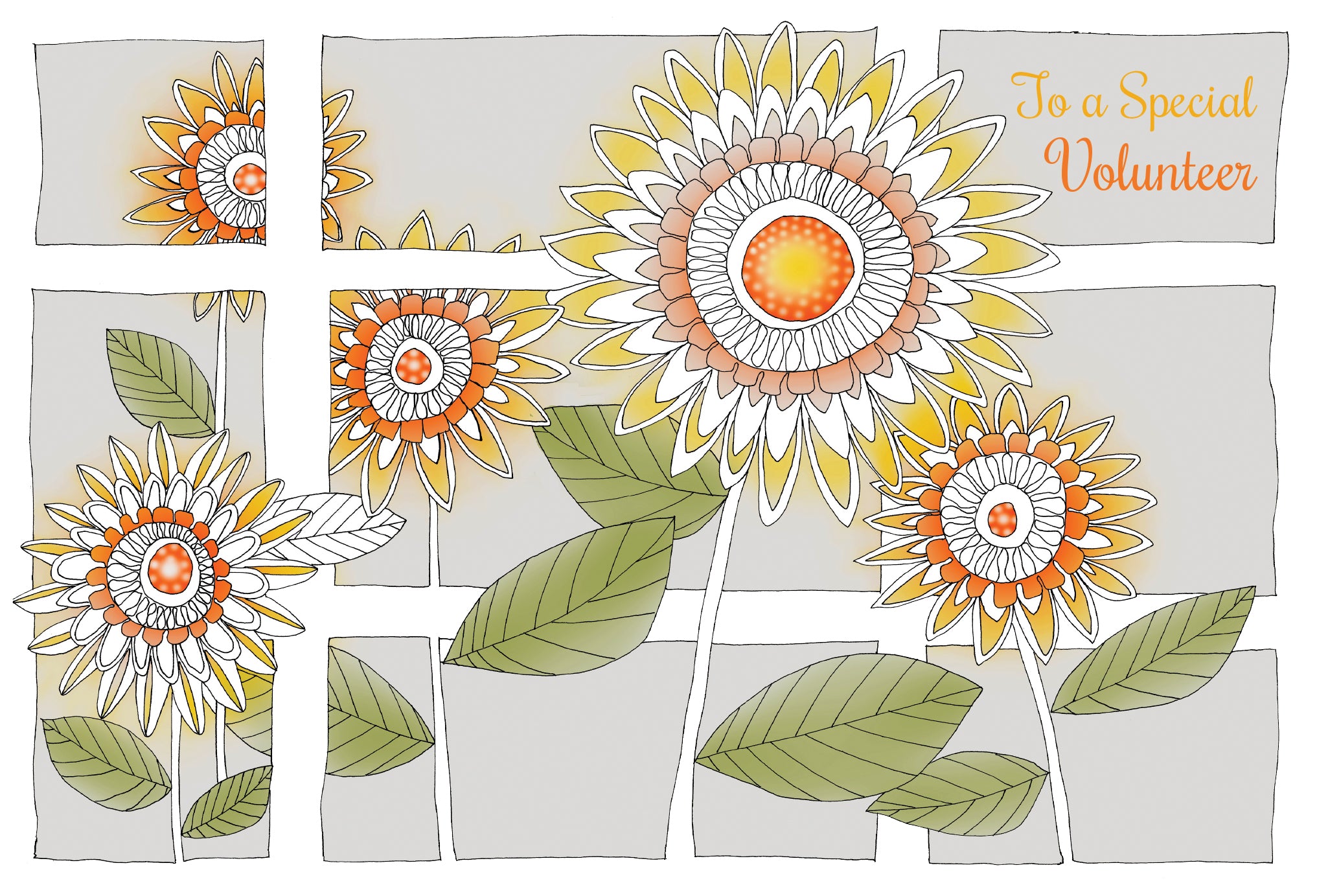 Pictura thank you card featuring trellis flowers, designed for volunteers, part of the Everyday Cards collection.