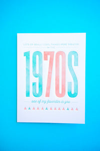 Pictura 1970s From Me To You birthday greeting card with colorful vintage design and heartfelt message.