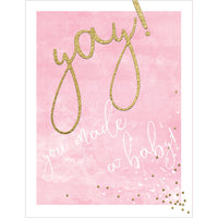 Pictura From Me To You Baby Girl card featuring soft pastel colors and delicate floral design.