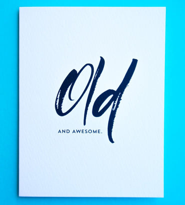Pictura "From Me To You" Old and Awesome birthday card featuring cheerful handwritten message and colorful design.