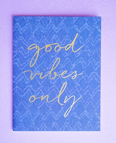 Pictura Good Vibes Only birthday card from me to you with colorful, cheerful design and uplifting message.