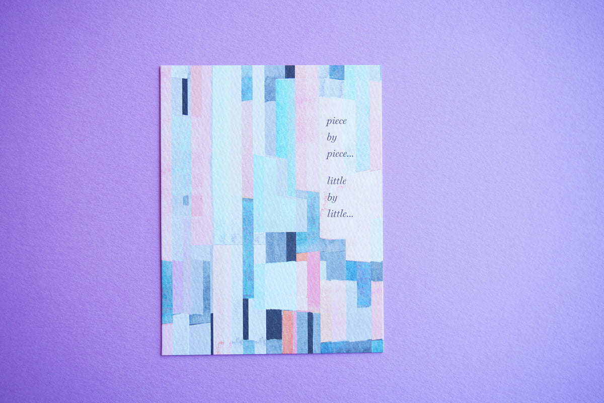 Piece by Piece From Me To You Get Well greeting card by Pictura with colorful floral design on the front.