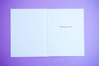 Piece by Piece From Me To You Get Well greeting card by Pictura, featuring colorful floral illustrations and heartfelt message inside.