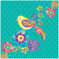 Pictura Bird & Flowers Jane Smart Cloth, a soft cloth featuring bird and floral designs, ideal for delicate cleaning or wrapping.