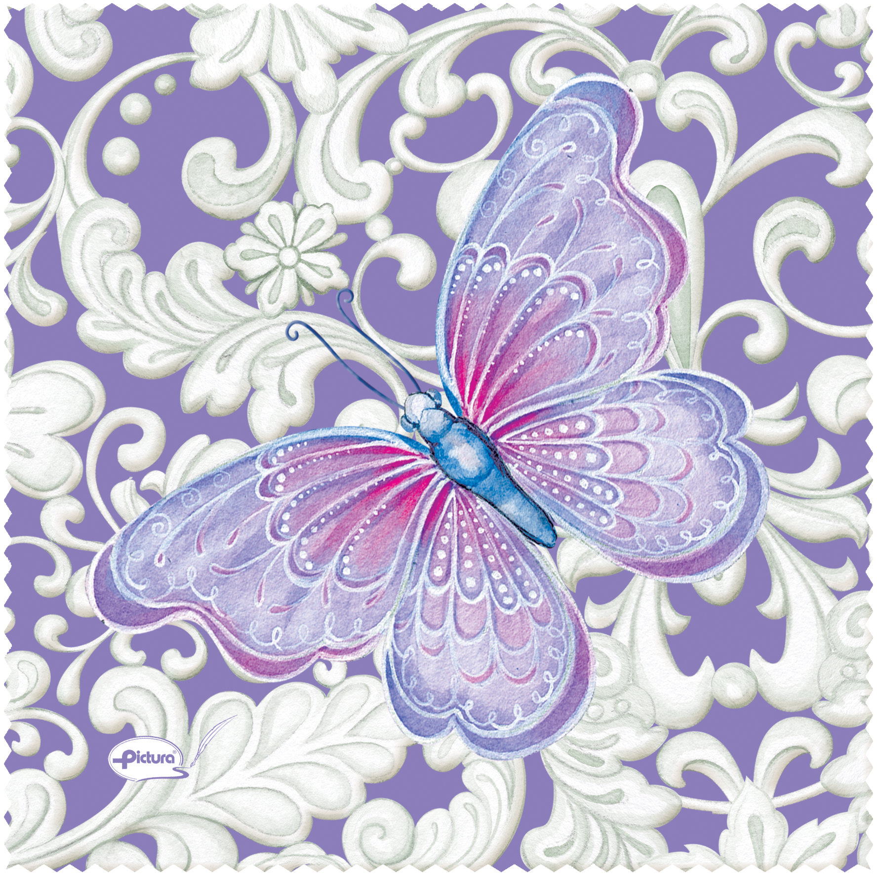 Pictura Butterfly Smart Cloth, a sleek reusable smart cloth with a butterfly design for cleaning and wiping surfaces.